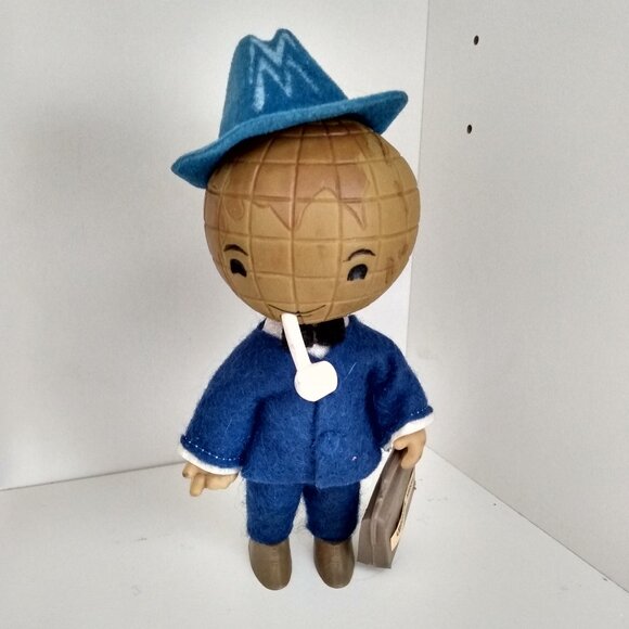 Vintage German Trade Fair Mascot Doll Globe Head Leipziger Messe - Picture 1 of 8